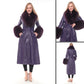 Kolleen Boutique Mauve Lamb Leather Coat with Detachable Fox Fur Accents