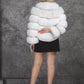Kolleen Boutique Short-Length White Fox Fur Jacket