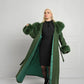 Enchanted Forest Cashmere Coat with Fox Fur Trim