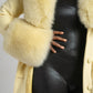 Kolleen Boutique Cashmere Coat with Fox Fur Accents