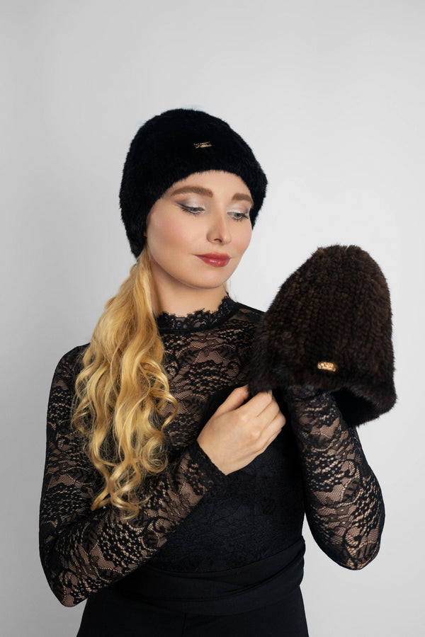 Black Mink Fur Hat - Timeless Luxury