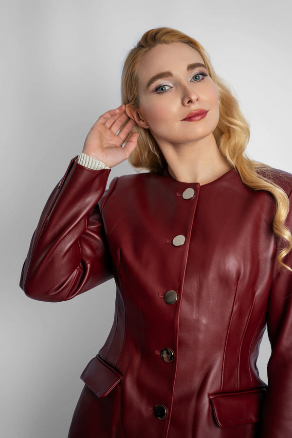 Bordeaux Luxe Lamb Leather Suit