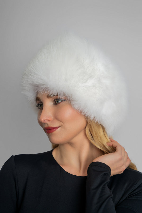 Arctic Elegance White Fox Fur Hat