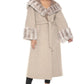 Timeless Beige Alpaca Wool & Rex Fur Long Coat