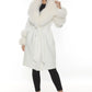White Cashmere Wool & Fox Fur Coat