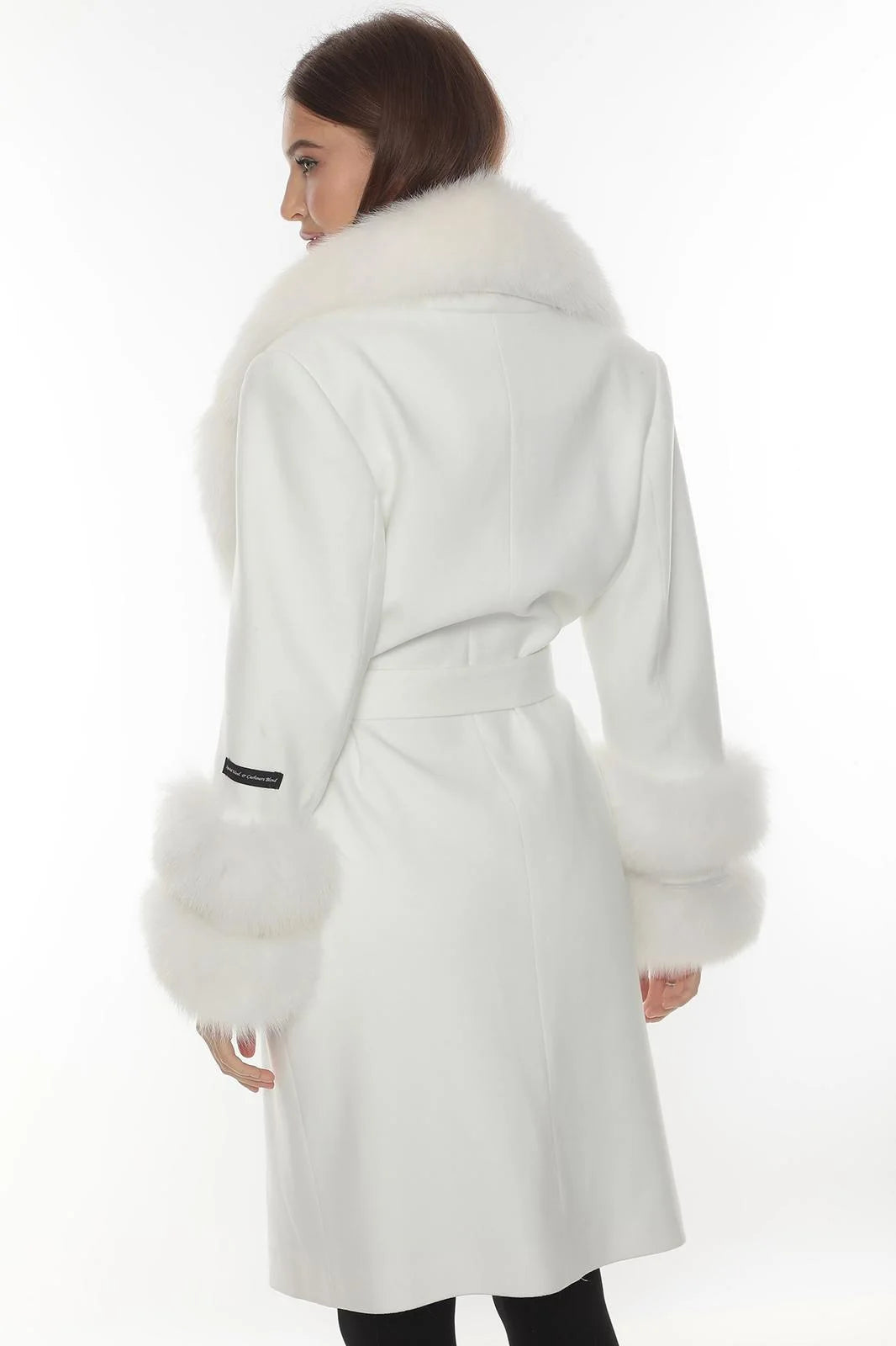 White Cashmere Wool & Fox Fur Coat