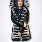 Leather & rabbit fur jacket