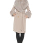 Light beige Cashmere Wool & Fox Fur Coat