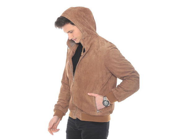 Capricorn Suede Hoodie: Casual Luxe Leatherwear